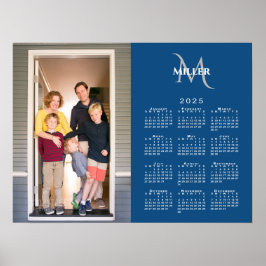 Poster Nome do Monograma Personalizado do Calendário 2025