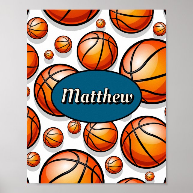 Poster nome do padrão de basquete  (Frente)
