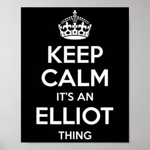 Poster Nome do Presente Elliot Mantenha Calma Piada Perso