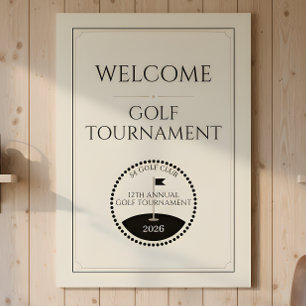 Poster Nome do Torneio de Golfe Clássico Bem-vindo