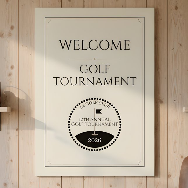 Poster Nome do Torneio de Golfe Clássico Bem-vindo (Criador carregado)