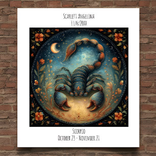 Poster Nome do Zodíaco Escorpião Astrologia & Aniversário
