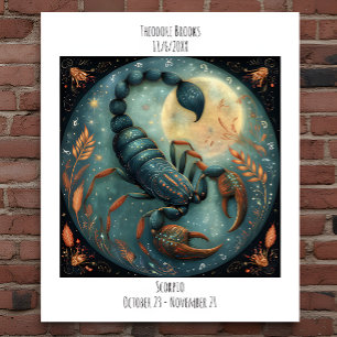 Poster Nome do Zodíaco Escorpião Astrologia & Aniversário