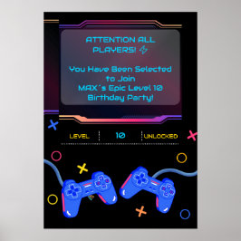 Poster Nome Editável Idade Jogador Placa de Boas-Vindas à