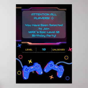 Poster Nome Editável Idade Jogador Placa de Boas-Vindas à