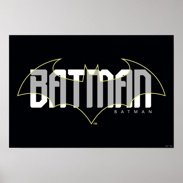 Poster Nome Hi-Tech Gráfico do Batman (Frente)