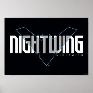 Poster Nome Hi-Tech Gráfico do Nightwing