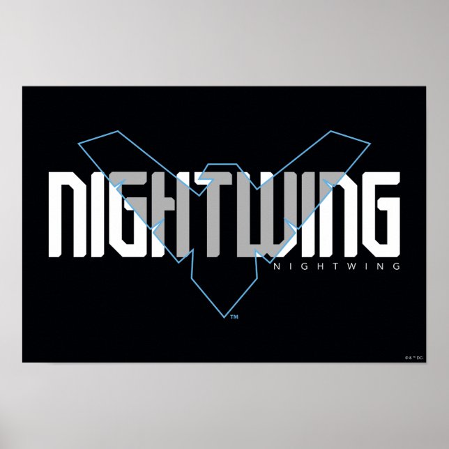 Poster Nome Hi-Tech Gráfico do Nightwing (Frente)