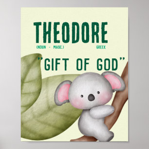 Poster Nome Koala Significado - Presente Personalizado Ve
