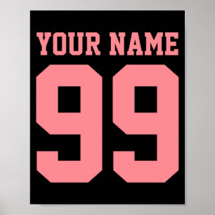 Poster Nome Número Futebol Soccer Menino Menina Personali
