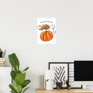 Poster Nome Personalizado da Abóbora de Outono