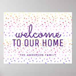 Poster Nome Personalizado da Família Ombre Tins Bem-vindo