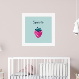 Poster Nome Personalizado da Fruta de Morango Cujo