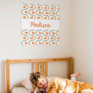 Póster Nome Personalizado de Golden Retriever Decoração d