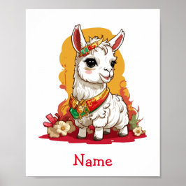 Poster Nome Personalizado de Lama de Bebê Cujo