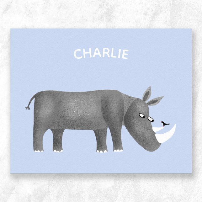 Poster Nome Personalizado do Amante de os animais Rinocer (Rhino personalized name poster)