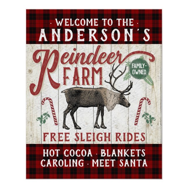 Póster Nome Personalizado Do Farmhouse Da Fazenda Rustic  (Frente)