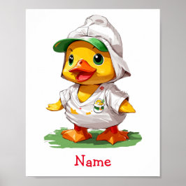 Poster Nome Personalizado do Pato Bebê Cujo