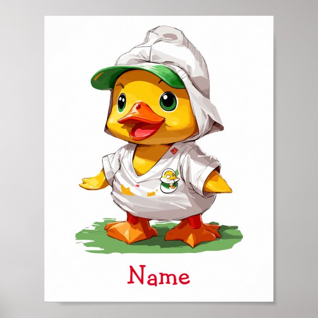 Poster Nome Personalizado do Pato Bebê Cujo (Frente)