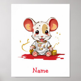 Poster Nome Personalizado do Rato Bebê