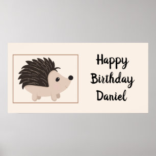 Poster Nome Personalizado e Animal de Cartoon de Passagei
