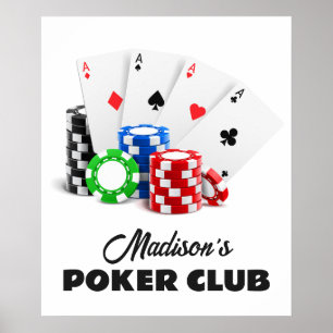 Poster Nome Personalizado e Poker de Texto / Casino