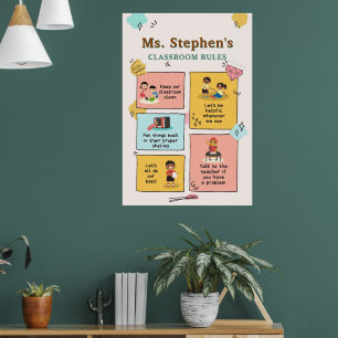 Poster Nome Personalizado Estilo Retroativo Regras da Sal