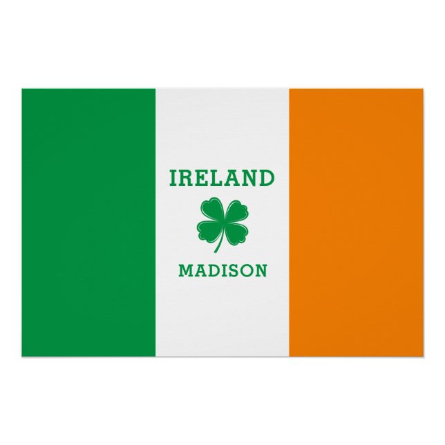 Póster Nome Personalizado Irlanda (Frente)