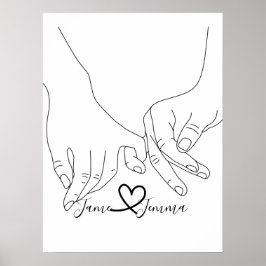 Poster Nome personalizado Linha de mão