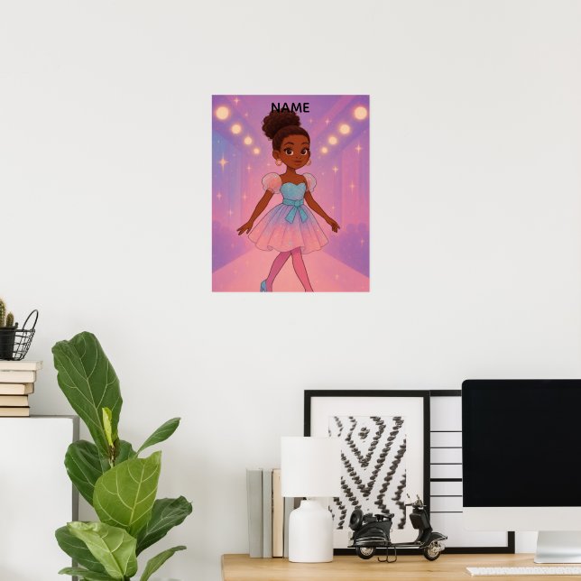 Poster Nome Personalizado Menina (Escritório em casa)