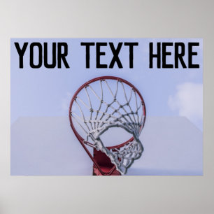 Poster Nome Personalizado ou Texto do Jogador de Basquete