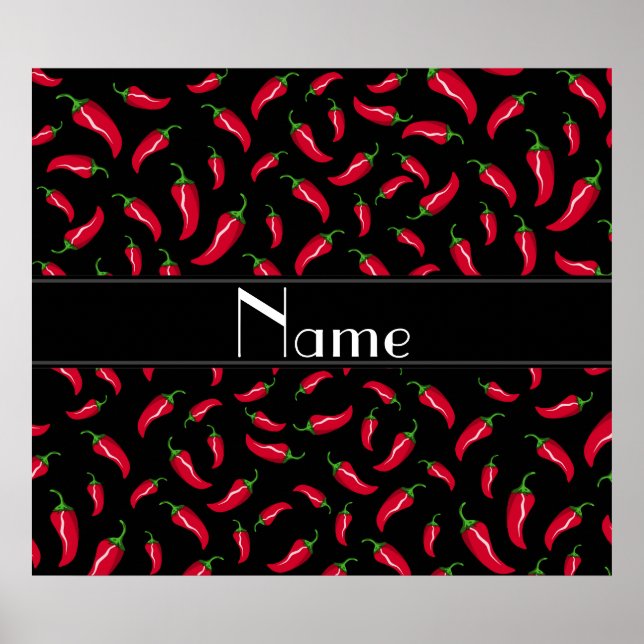 Poster Nome personalizado pimenta-pimenta-do-gênero Black (Frente)