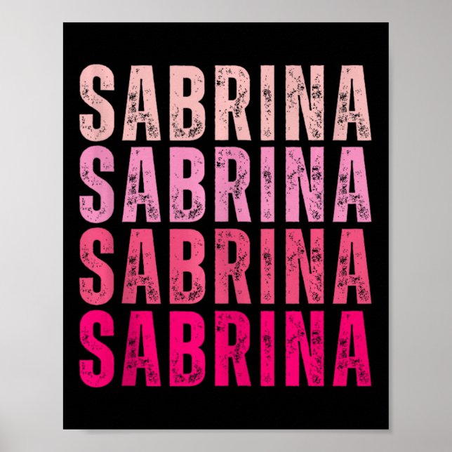 Poster Nome Personalizado Sabrina I Love Sabrina Vintage (Frente)