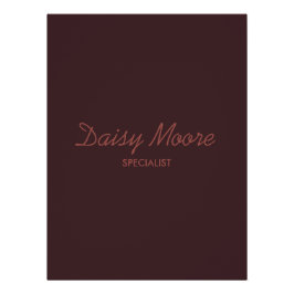 Póster Nome personalizado simples e marrom