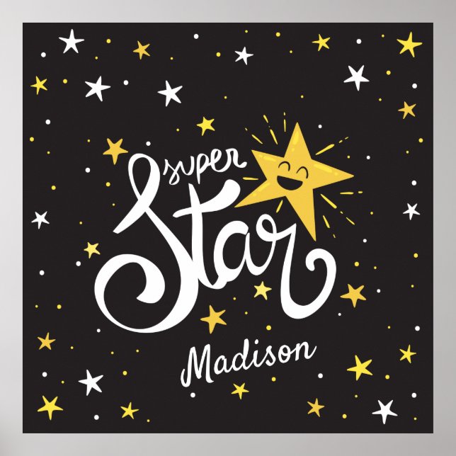 Poster Nome personalizado Superstar (Frente)