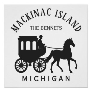 Póster Nome Personalizado, Texto e Cor Mackinac Island