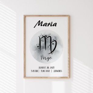 Póster Nome personalizado Zodiac personalizado do Virgo