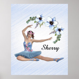 Poster Nome pessoal Bailarina de Azul 