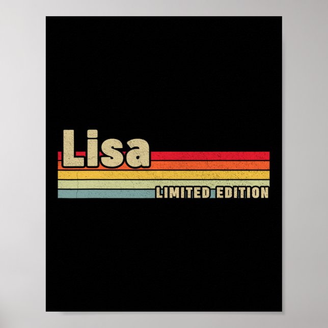 Poster Nome Presente Lisa Personalizado Aniversário Diver (Frente)