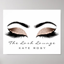 Póster Nome rosa Makeup Artist Beauty Studio Lashes