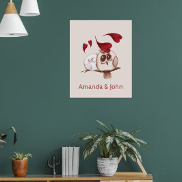 Poster Nomes de Casais de Corujas de Cuta Personalizados