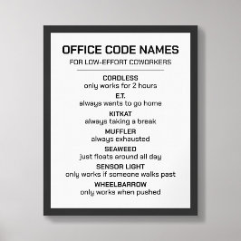Poster Nomes de código de escritório para colaboradores