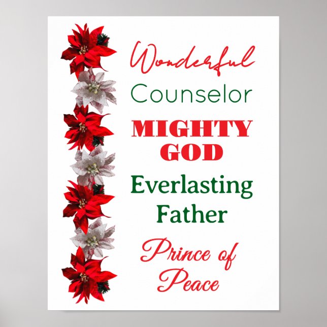 Poster Nomes Maravilhosos Conselheiro de Jesus Natal (Frente)
