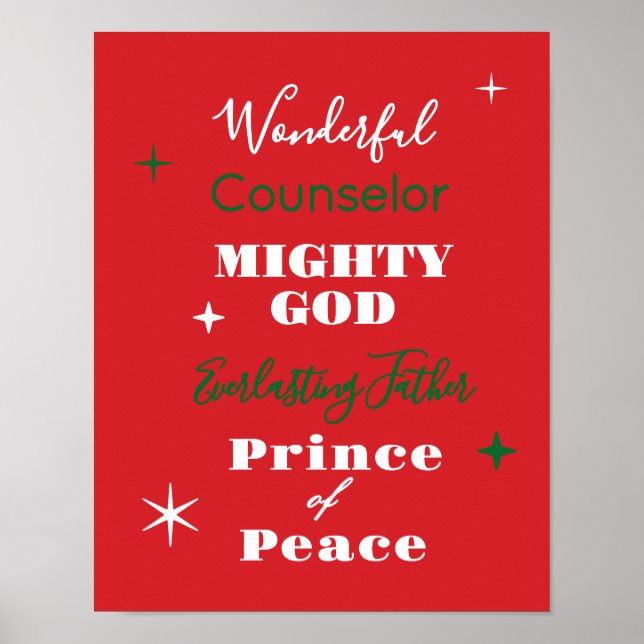 Poster Nomes Maravilhosos Conselheiro de Jesus Natal (Frente)