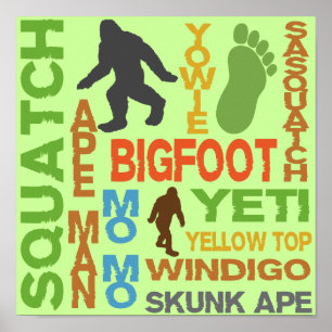 Póster Nomes para Bigfoot