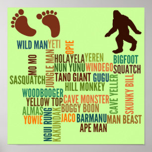 Poster Nomes para Bigfoot
