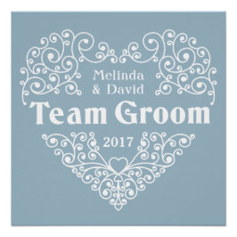 Póster Nomes personalizados do Team Groom e poster de cas