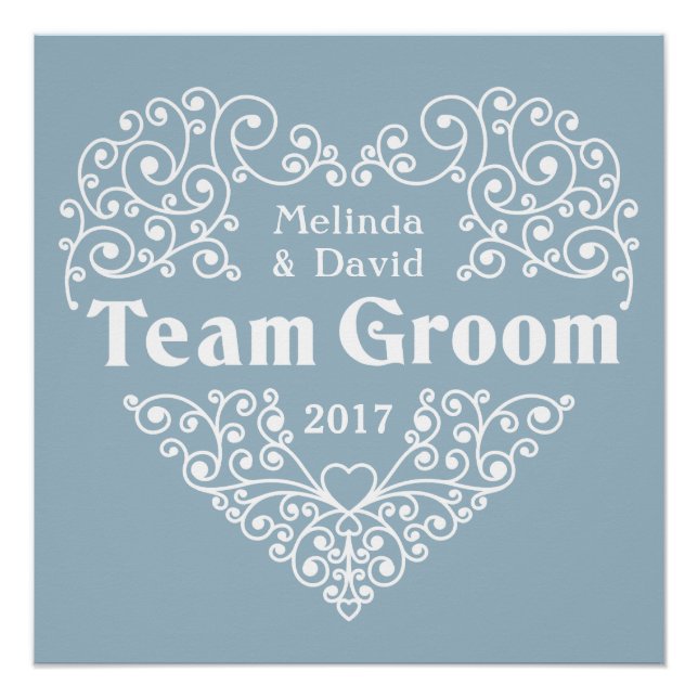 Póster Nomes personalizados do Team Groom e poster de cas (Frente)