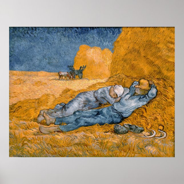 Póster Noon - Descanso do Trabalho de Vincent Van Gogh (Frente)