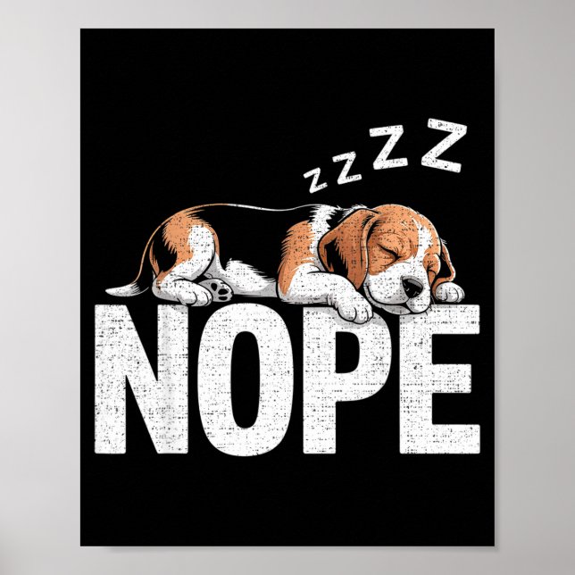 Poster Nope Lazy Beagle  (Frente)